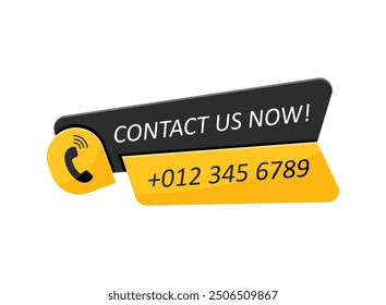 Call us button icon in flat style. Phone number place vector illustration on isolated background. Telephone interface sign business concept.