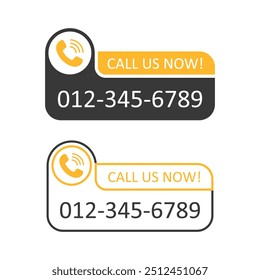Call us button icon in flat style. Phone number place vector illustration on isolated background. Telephone interface sign business concept.