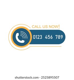 Call us button icon in flat style. Phone number place vector illustration on isolated background. Telephone interface sign business concept.