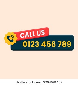 call us button logo sign and symbol vector with Phone number