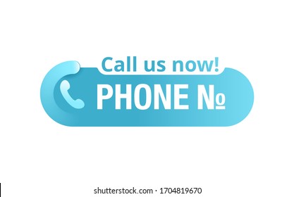 Call us button  - modern creative template for phone number place in website header  - conspicuous sticker with phone headset pictogram