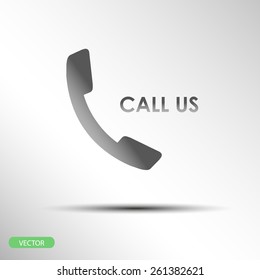 call us flat icon on gray abstract background