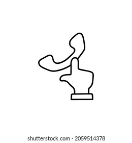 Call us icon in flat black line style, isolated on white background 