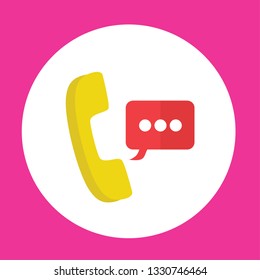 call us icon, flat color, app design