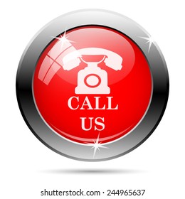 Call us icon. Internet button on white background. 