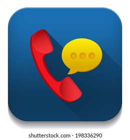 call us icon With long shadow over app button
