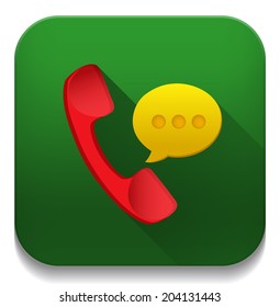 call us icon With long shadow over app button