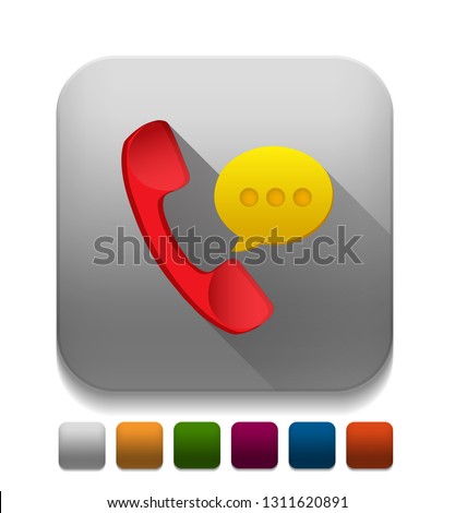 call us icon With long shadow over app button