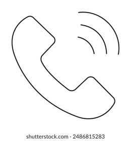 Call Us Icon with Phone Receiver, Phone Call Icon for Customer Service, Contact Us Icon with Telephone Symbol