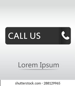 call us icon phone sign. black button.