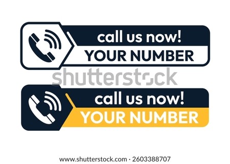 Call us now button, banner, icon, symbol, logo. Contact icons set.