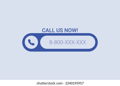 Call us now button. blue mobile call with subscriber number