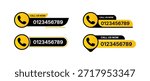 Call us now button design template black and yellow.