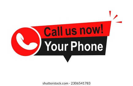 call us now button design logo template illustration