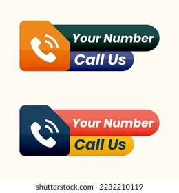 Call us now button logo sign and symbol vector with Phone number