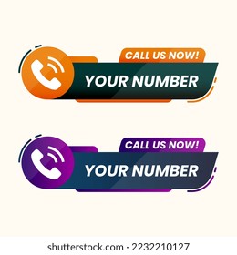 Call us now button logo sign and symbol vector with Phone number