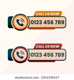 Call us now button logo sign and symbol vector with Phone number