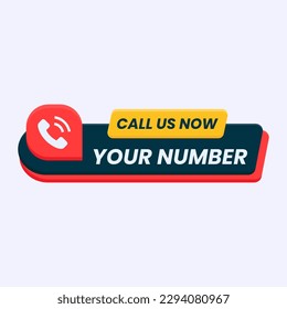 call us now button logo sign and symbol vector with Phone number