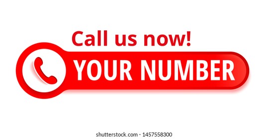 Call us now button  - template for phone number in website header  - conspicuous sticker with phone headset pictogram