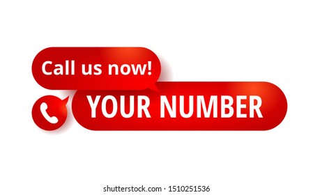 Call us now button  - template for phone number in website or landing page header  - conspicuous element with phone headset pictogram