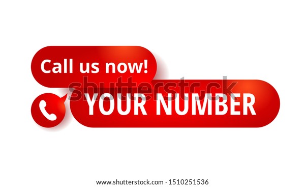 Call us now button  - template for phone number in website or landing page header  - conspicuous element with phone headset pictogram