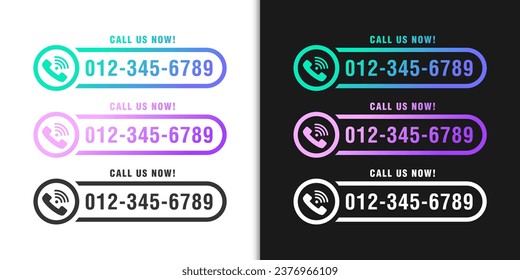 Call us now button vector templates fit for customer service hotline