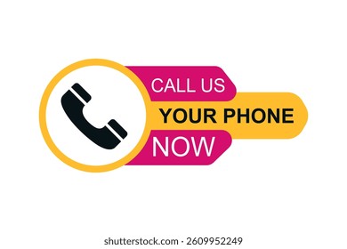 Call us now - contact details. Contact us now icon design template for business purpose.