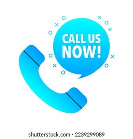 Call us now. Customer service. Phone number. Telephone icon.