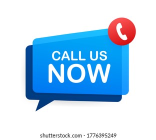 Call us now. Information technology. Telephone icon. Customer service. Vector stock illustration