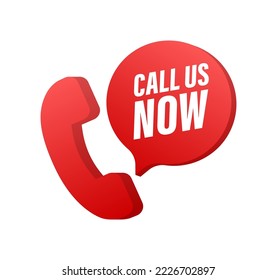 Call us now. Information technology. Telephone icon. Customer service. Vector stock illustration