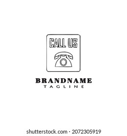 call us now logo cartoon design template icon black modern isolated flat illustration