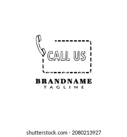 call us now logo cartoon design template icon black modern isolated cute illustration