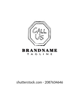 call us now logo cartoon design template icon cute modern isolated vector illustration
