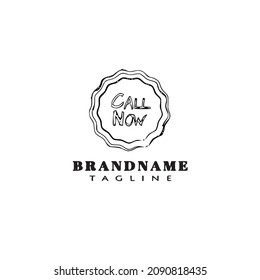 call us now logo cartoon cute template icon black modern isolated vector illustration