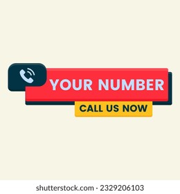 Call us now modern button for phone number with call icon