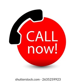 Call Us Now premium vector design with phone icon red and black