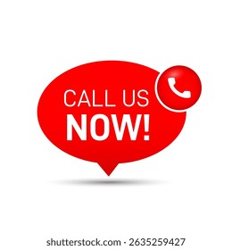 Call Us Now vector design with 3d phone icon vector illustration
