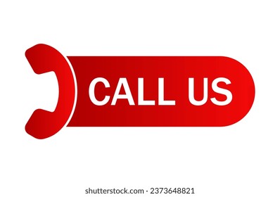 Call us now vector red button. Concant support template for mobile number