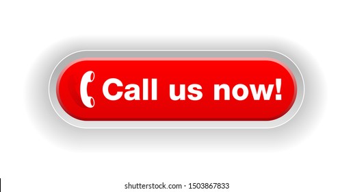 Call us now! Web button in realistic bossy style - website element for header, online support block