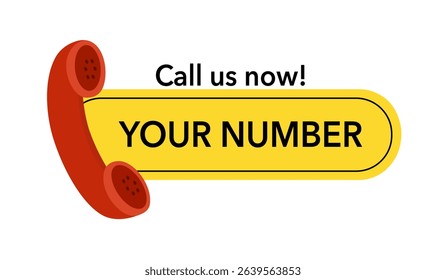 Call us now! web button - template for phone number place in website header