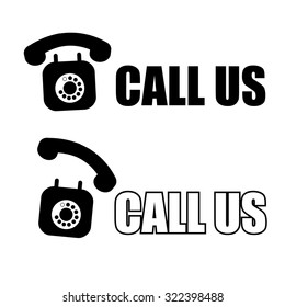 call us phone vector black 