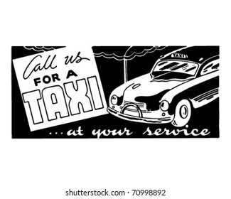 Rufen Sie uns für ein Taxi 2 - Retro Ad Art Banner an