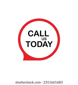 call us today sign on white background