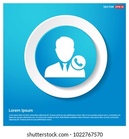 Call user icon Abstract Blue Web Sticker Button