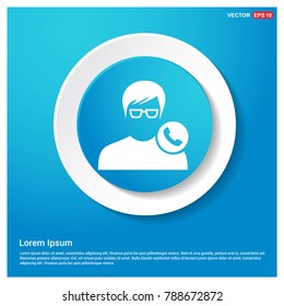 Call user icon Abstract Blue Web Sticker Button