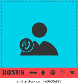 Call to User icon flat. Simple vector symbol and bonus icon