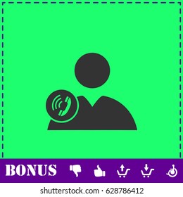 Call to User icon flat. Simple vector symbol and bonus icon