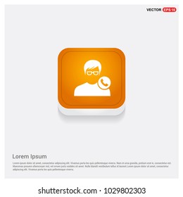 Call user icon Orange Abstract Web Button