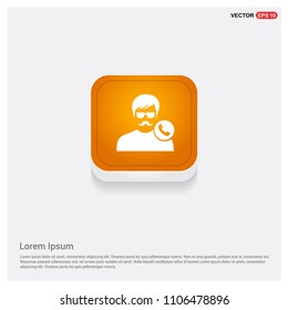 Call user icon Orange Abstract Web Button