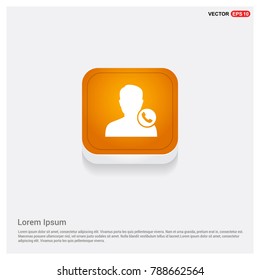 Call user icon Orange Abstract Web Button